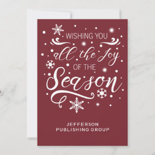 Red and White Elegant Modern Business holiday Card