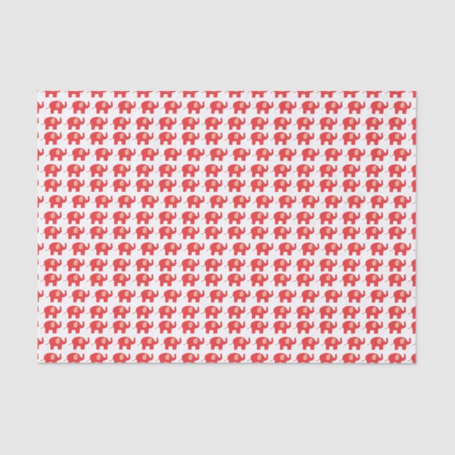 Red and white elephant tissue paper (Front)