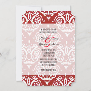 Red and White English Wedding Invitation