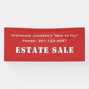 Red and White Estate Sale Company Business Jumbo Banner