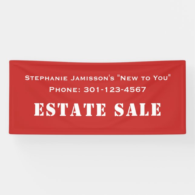 Red and White Estate Sale Company Business Jumbo Banner (Horizontal)