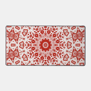 red and white , ethnic bandanna desk mat