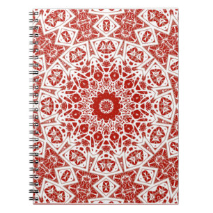 red and white , ethnic bandanna notebook