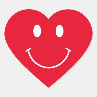 Red and White Face Heart Sticker