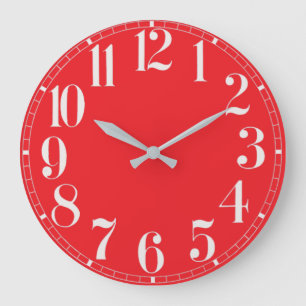 Red and White Face Wall Clock