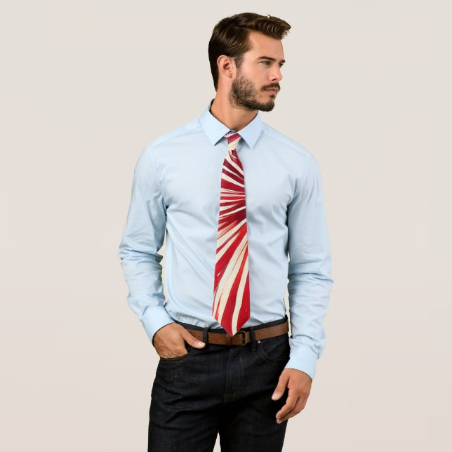 Red And White Fireworks Tie (In Situ)