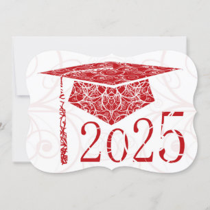 Red and White Floral Cap 2025 Card