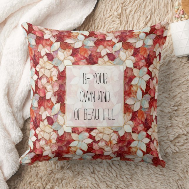 Red and White Floral Cushion (Blanket)