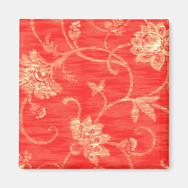 Red and White Floral Gifts Magnet (Front)