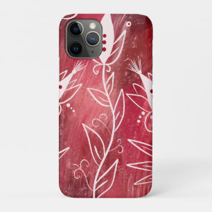 Red And White Floral Pattern iPhone 11 Pro Case