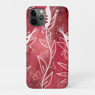 Red And White Floral Pattern iPhone 11 Pro Case