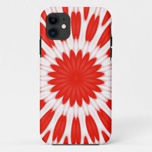 Red and White Floral Pattern iPhone 11 Case