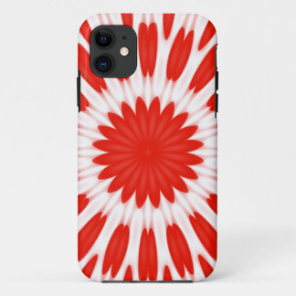 Red and White Floral Pattern iPhone 11 Case