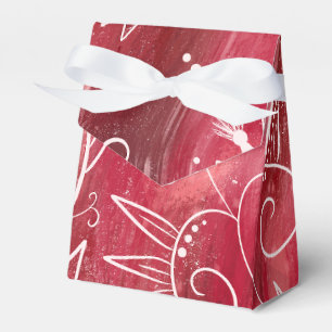 Red And White Floral Pattern Favour Box