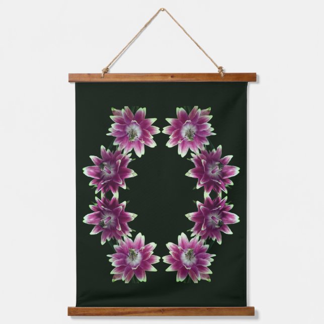 Red And White Flower Pair Abstract Art  Hanging Tapestry (Front)