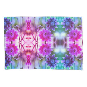 Red And White Flower Pair Abstract  Art Pillowcase