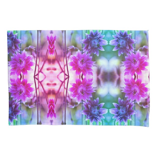 Red And White Flower Pair Abstract  Art Pillowcase (Front)