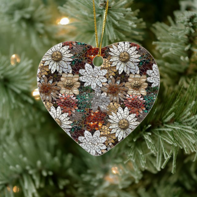 Red and White Flowers Ceramic Tree Decoration (Tree)