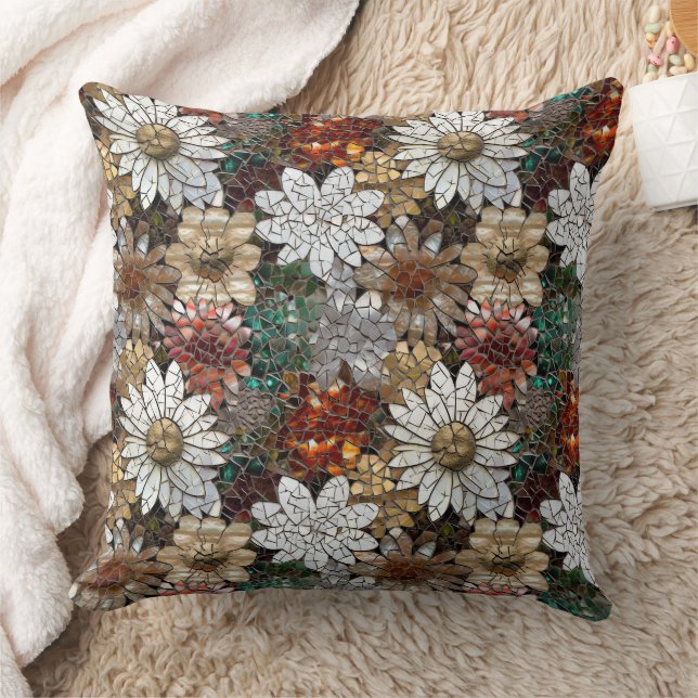 Red and White Flowers Cushion (Blanket)