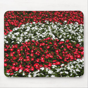 Red and White Flowers Mouse Mat