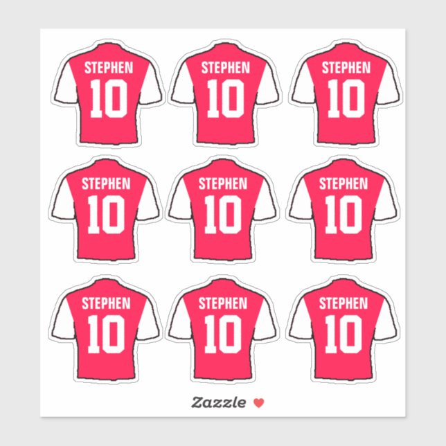Red and White Football Shirts (Sheet)