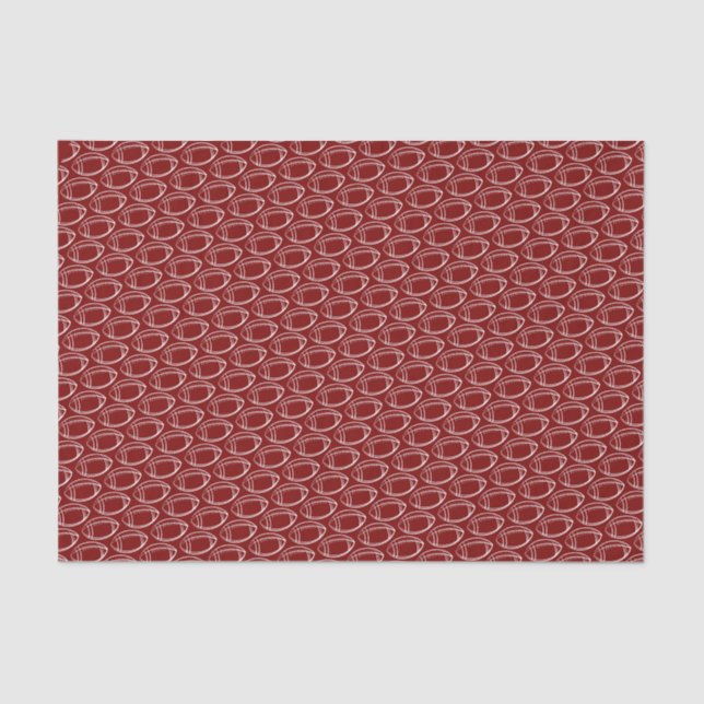 Red and White Footballs Tissue Paper (Front)