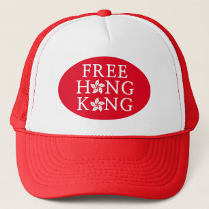 Red and White "Free Hong Kong" Trucker Hat