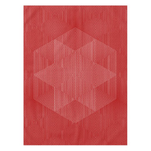 Red and White Geometric Lines Tablecloth