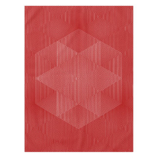 Red and White Geometric Lines Tablecloth