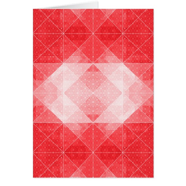 Red and White Geometric Pattern Card (Front)