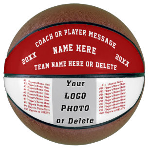 Red and White, Gifts for Coaches Basketball, BALL Basketball