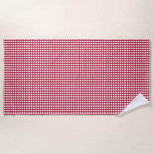Red and White Gingham Beach Towel