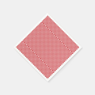 Red And White Gingham Chequered Napkin