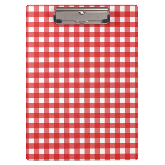 Red and white gingham clipboard (Front)