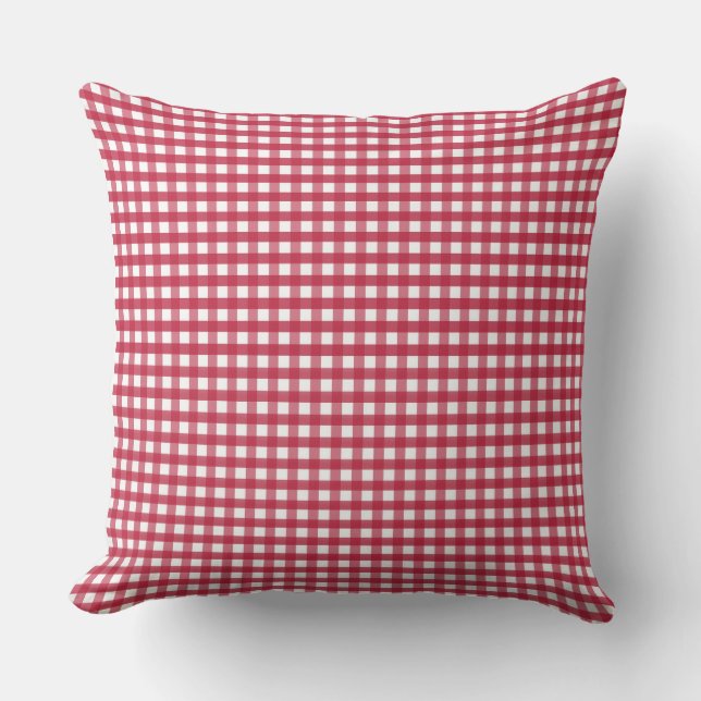 Red and White Gingham  Cushion (Front)