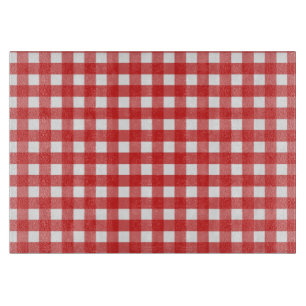 Red and white gingham cutting board