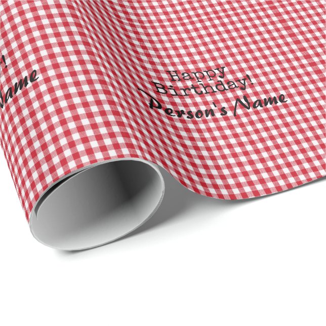 Red and White Gingham - HAMbyWG Wrapping Paper (Roll Corner)