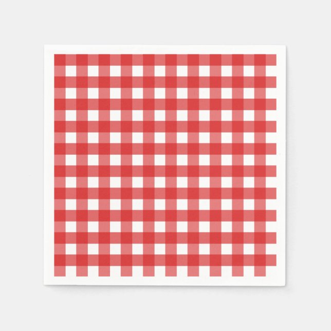 Red and white gingham napkin (Front)