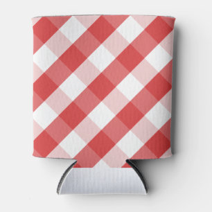 Red and white gingham pattern can cooler