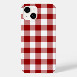 Red and White Gingham Pattern Case-Mate iPhone 14 Case