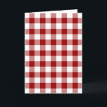 Red and White Gingham Pattern Christmas Card<br><div class="desc">Dark red, white, and light red squares form a bold, buffalo plaid. The red and white gingham pattern makes me think of fun summer picnics. The white is transparent, so you can change it if you like. Just click the "Customise it" button, then select a “Printed Background Colour” in the...</div>