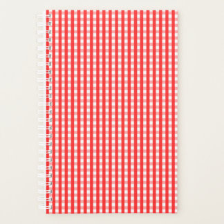 Red and White Gingham Pattern Planner