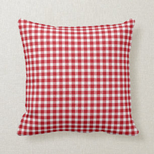 Red and White Gingham Style Cushion
