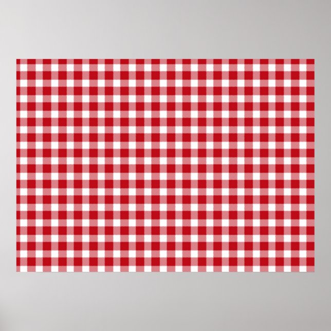Red and White Gingham Style Poster (Front)