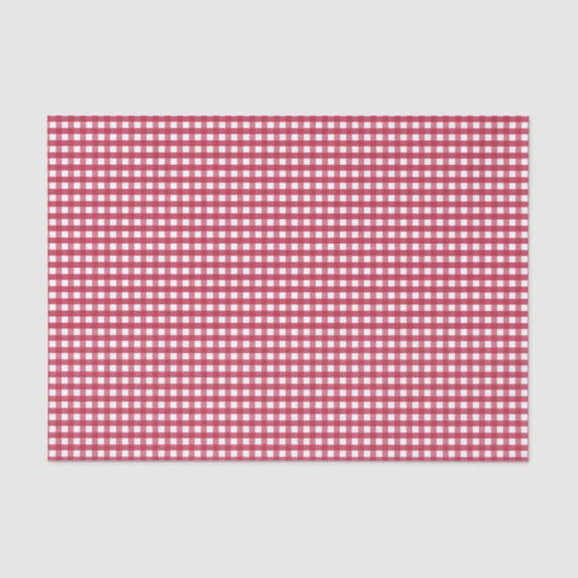 Red and White Gingham  Tissue Paper (Front)