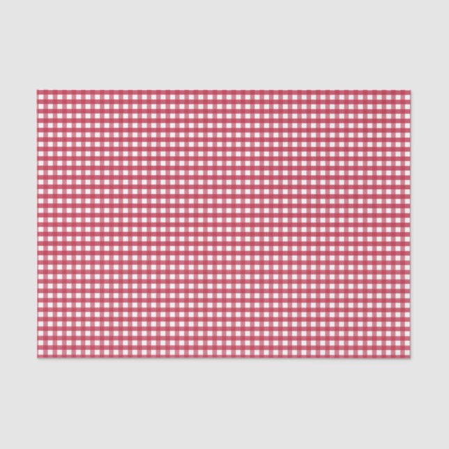 Red and White Gingham  Tissue Paper (Front)