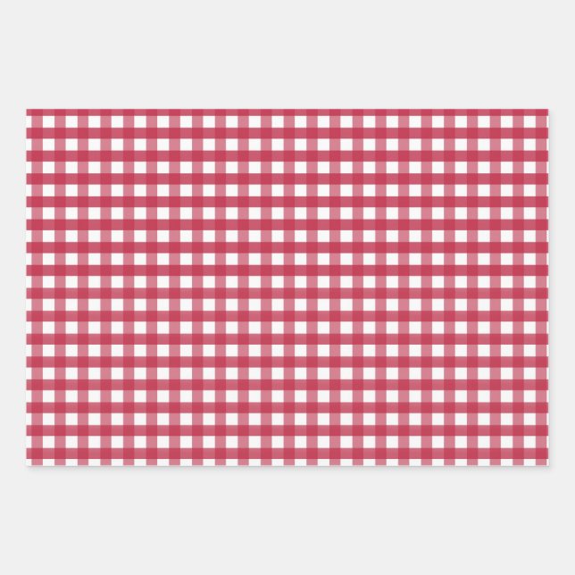 Red and White Gingham Trivet Wrapping Paper Sheet (Front)