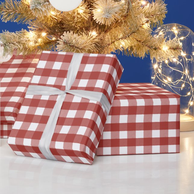 Red and White Gingham Wrapping Paper (Holidays)