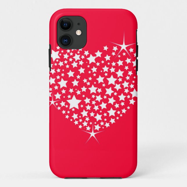 Red And White Glitter Heart Case-Mate iPhone Case (Back)