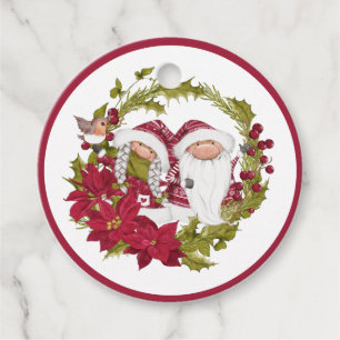 Red and White Gnome for the Holidays Favour Tags